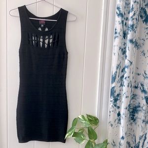 Bebe Cutout Bodycon Bandage Black Dress
